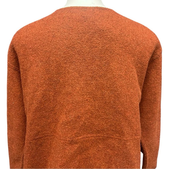 Eileen Fisher Womens Alpaca Wool Mélange Jacket 3/4 Sleeve Cayenne Orange Size L - Picture 9 of 13